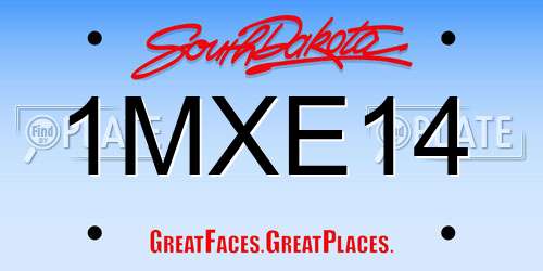 1MXE14 South Dakota License Plate
