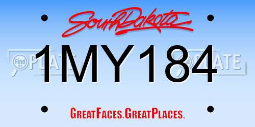 1MY184 South Dakota License Plate