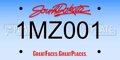 1MZ001 South Dakota License Plate