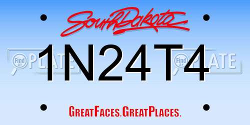 1N24T4 South Dakota License Plate