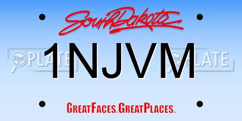 1NJVM South Dakota License Plate
