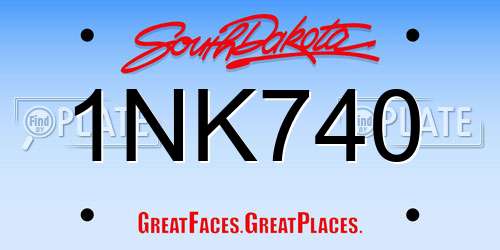 1NK740 South Dakota License Plate
