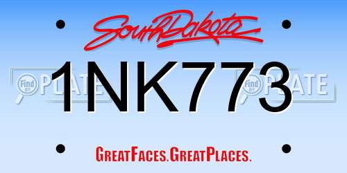1NK773 South Dakota License Plate