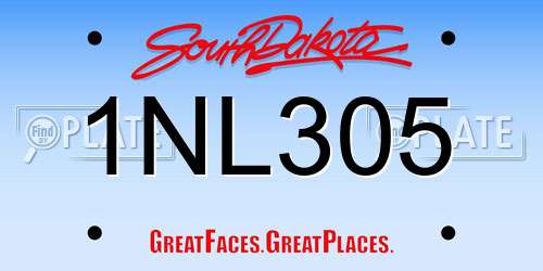 1NL305 South Dakota License Plate