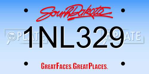 1NL329 South Dakota License Plate