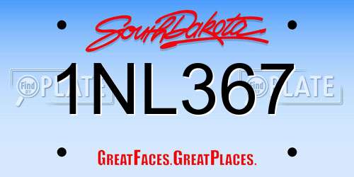 1NL367 South Dakota License Plate