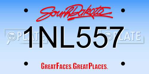 1NL557 South Dakota License Plate