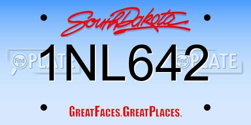 1NL642 South Dakota License Plate