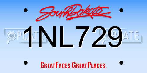 1NL729 South Dakota License Plate