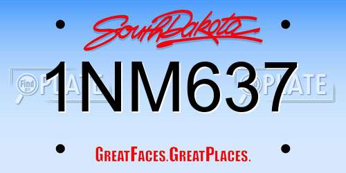 1NM637 South Dakota License Plate