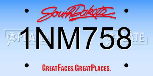 1NM758 South Dakota License Plate