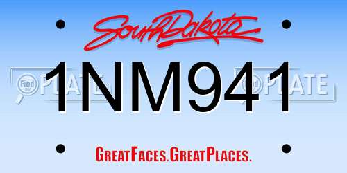 1NM941 South Dakota License Plate