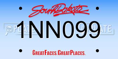 1NN099 South Dakota License Plate