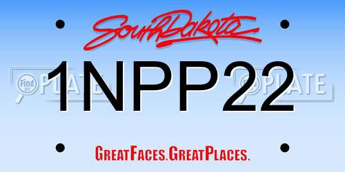 1NPP22 South Dakota License Plate