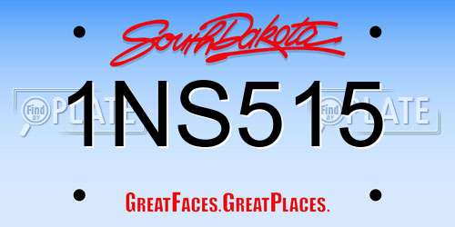 1NS515 South Dakota License Plate