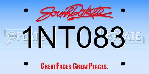 1NT083 South Dakota License Plate