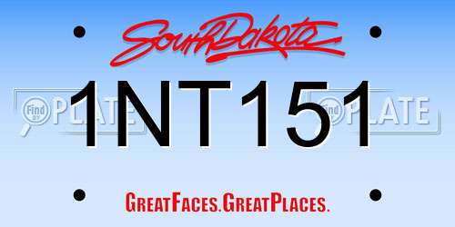 1NT151 South Dakota License Plate
