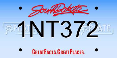 1NT372 South Dakota License Plate