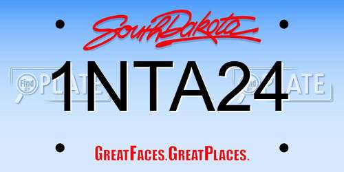 1NTA24 South Dakota License Plate