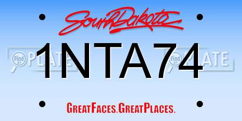 1NTA74 South Dakota License Plate