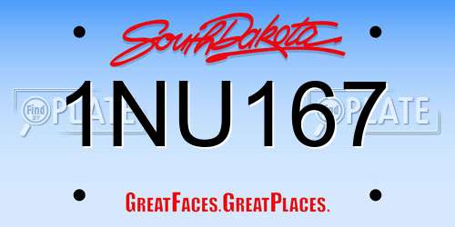 1NU167 South Dakota License Plate