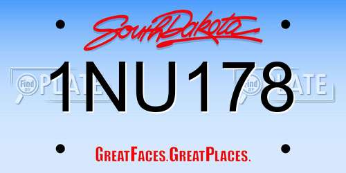1NU178 South Dakota License Plate
