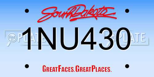 1NU430 South Dakota License Plate
