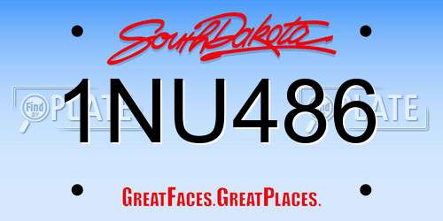1NU486 South Dakota License Plate