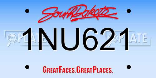 1NU621 South Dakota License Plate