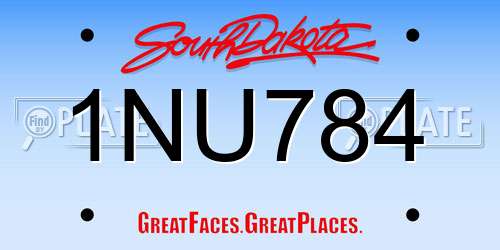 1NU784 South Dakota License Plate