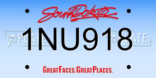 1NU918 South Dakota License Plate