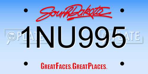 1NU995 South Dakota License Plate