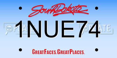 1NUE74 South Dakota License Plate