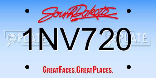 1NV720 South Dakota License Plate
