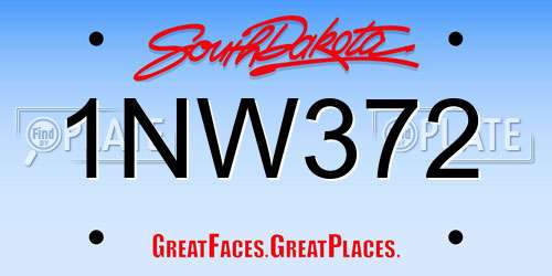 1NW372 South Dakota License Plate