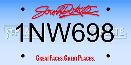 1NW698 South Dakota License Plate