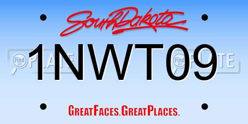 1NWT09 South Dakota License Plate