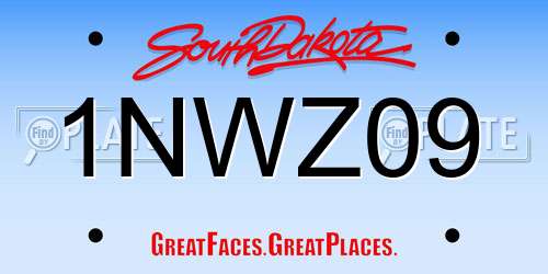 1NWZ09 South Dakota License Plate