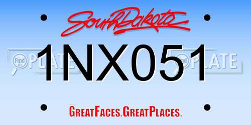 1NX051 South Dakota License Plate