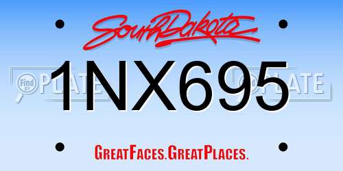 1NX695 South Dakota License Plate