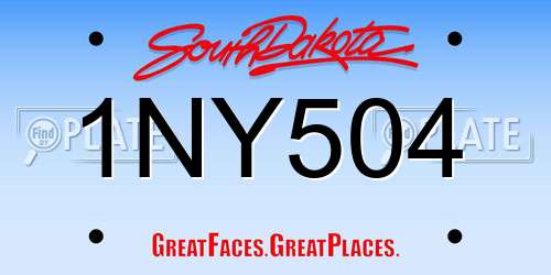 1NY504 South Dakota License Plate