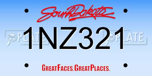 1NZ321 South Dakota License Plate