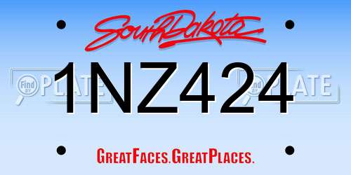 1NZ424 South Dakota License Plate