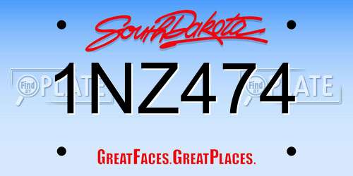 1NZ474 South Dakota License Plate
