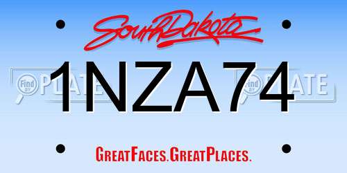 1NZA74 South Dakota License Plate
