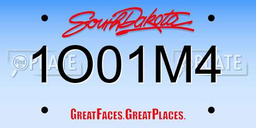 1O01M4 South Dakota License Plate