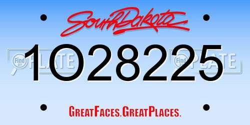 1O28225 South Dakota License Plate