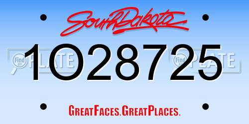 1O28725 South Dakota License Plate