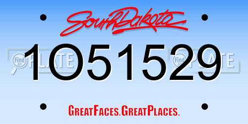 1O51529 South Dakota License Plate
