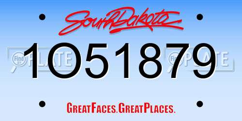 1O51879 South Dakota License Plate